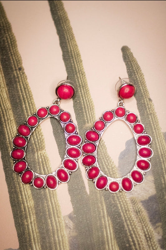 Fuchsia Oval earrings