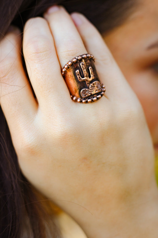 Cactus Run Copper Cuff Ring